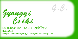 gyongyi csiki business card